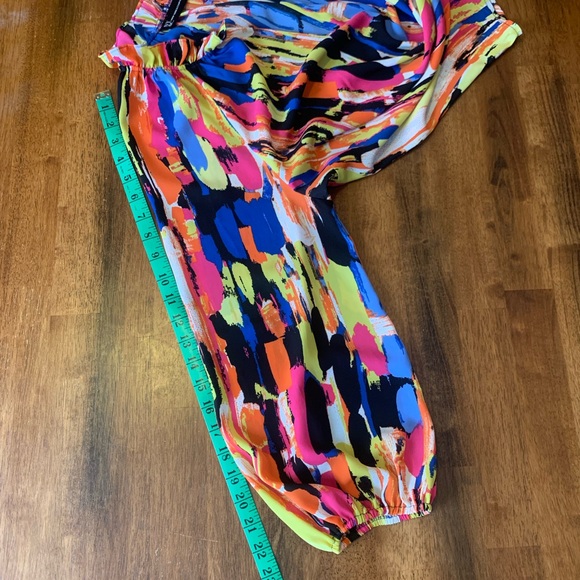 New York & Company Blouse Large Multicolor Brushstroke Abstract Colorful - Picture 6 of 8